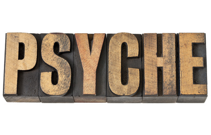 psyche word in wood type